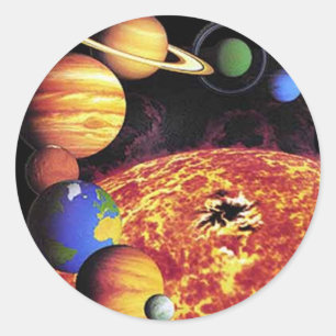システム太陽の惑星ステッカー ラウンドシール