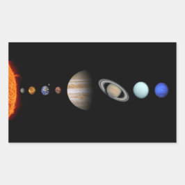 システム太陽の惑星ステッカー 長方形シール