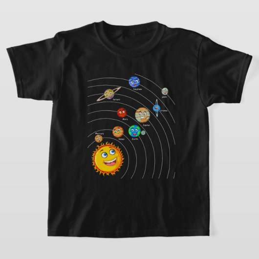 システム太陽の惑星天文学宇宙科学女子 Tシャツ (レイダウン)