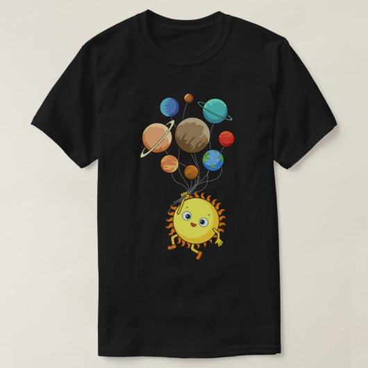 システム太陽の惑星天文学宇宙科学女子 Tシャツ (デザイン正面)