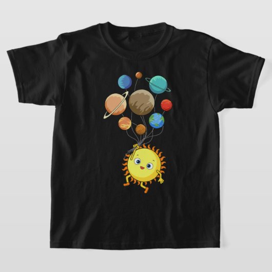 システム太陽の惑星天文学宇宙科学女子 Tシャツ (レイダウン)