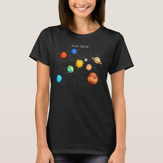 システム太陽の惑星太陽宇宙と科学 Tシャツ (正面)