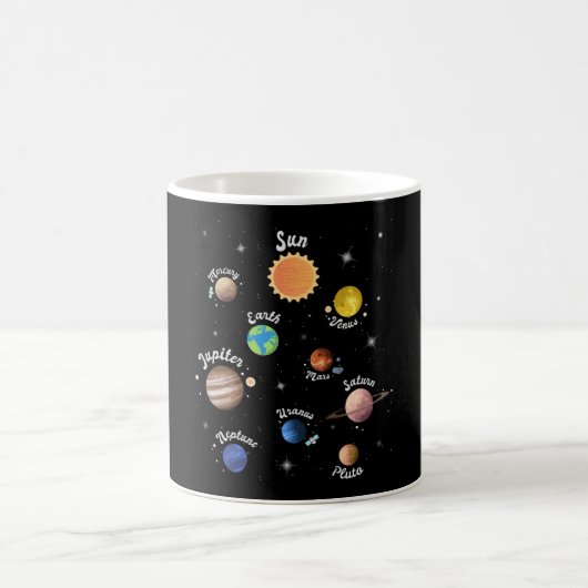 システム太陽の惑星子供の知識宇宙 コーヒーマグカップ (中央)