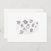 システム太陽の惑星子供の知識宇宙 ポストカード (正面/裏面)