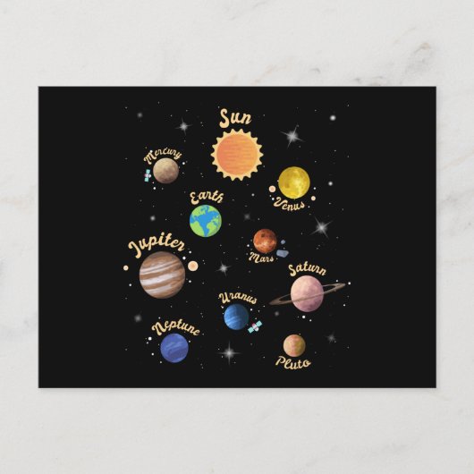 システム太陽の惑星子供の知識宇宙 ポストカード (正面)