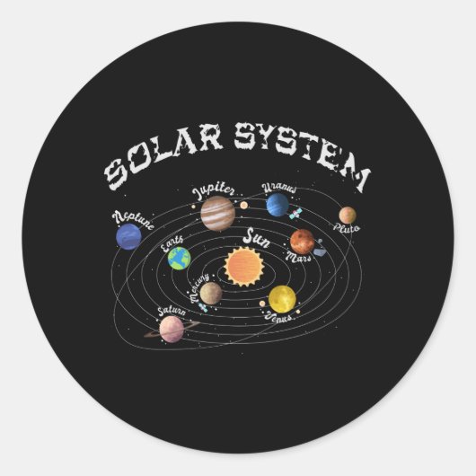 システム太陽の惑星子供の知識宇宙 ラウンドシール (正面)