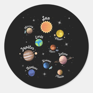 システム太陽の惑星子供の知識宇宙 ラウンドシール