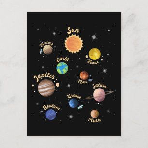 システム太陽の惑星子供の知識宇宙T- ポストカード