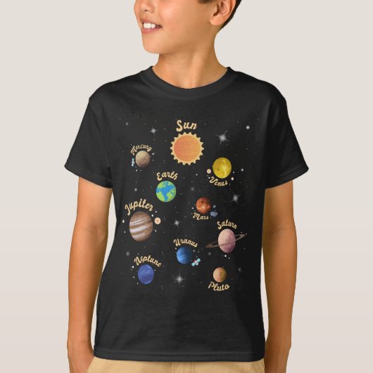 システム太陽の惑星子供の知識宇宙T- Tシャツ (正面)
