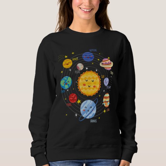 システム太陽の惑星宇宙科学天文学 スウェットシャツ (正面)