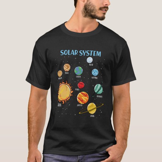 システム太陽の惑星科学宇宙ステム Tシャツ (正面)