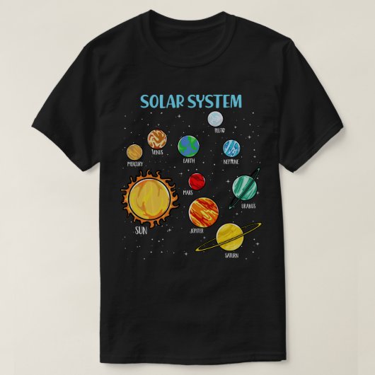 システム太陽の惑星科学宇宙ボーイズ女の子SEM Tシャツ (デザイン正面)