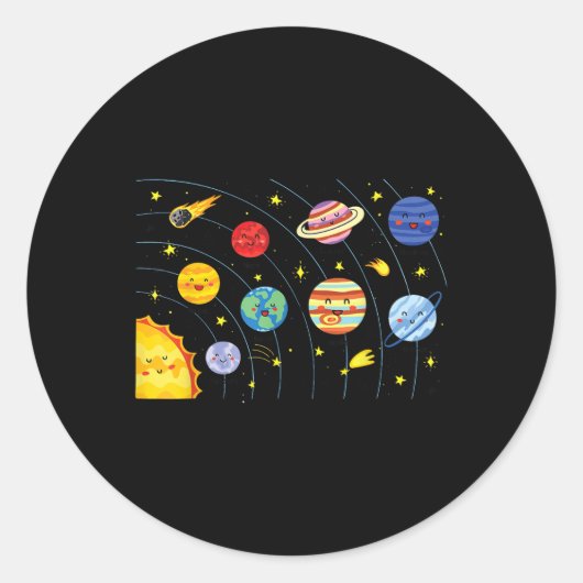 システム太陽の惑星科学宇宙少年少女ステム ラウンドシール (正面)