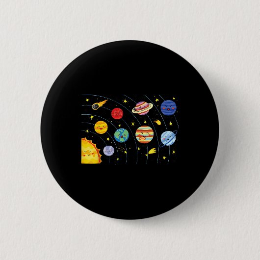システム太陽の惑星科学宇宙少年少女ステム 缶バッジ (正面)