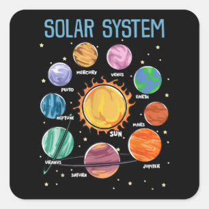システム太陽の惑星科学宇宙少年少女STEM スクエアシール