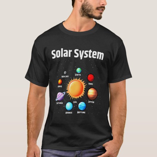 システム太陽の惑星科学宇宙少年少女STEM Tシャツ (正面)