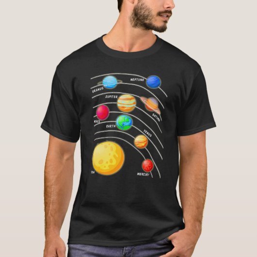システム太陽の惑星科学宇宙少年少女STEM Tシャツ (正面)