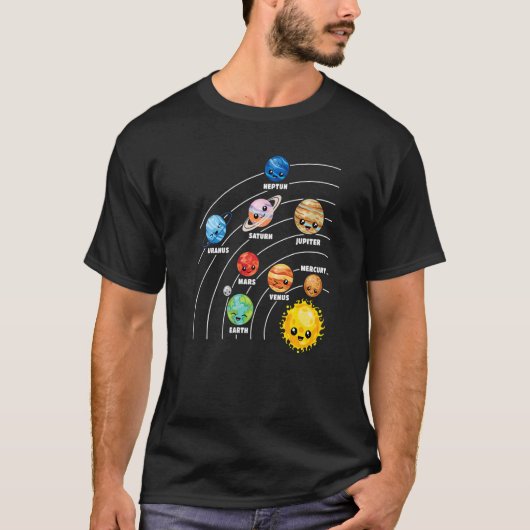 システム太陽の惑星科学宇宙惑星宇宙 Tシャツ (正面)