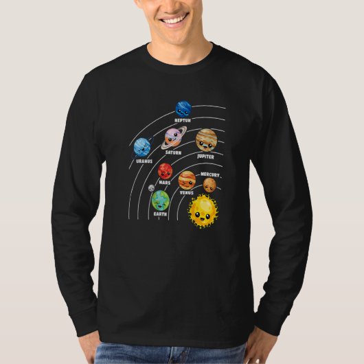 システム太陽の惑星科学宇宙惑星宇宙 Tシャツ (正面)