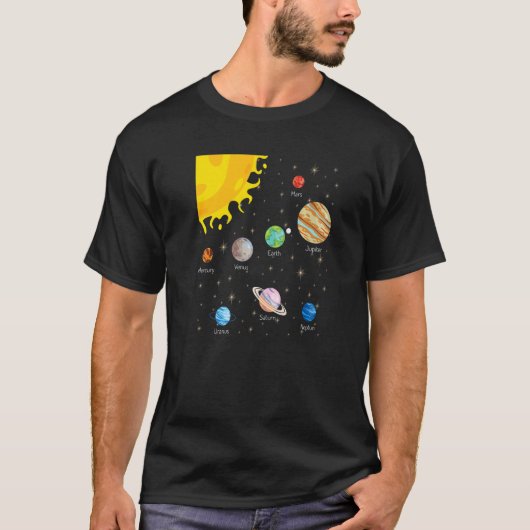 システム太陽の惑星科学宇宙星占い大学 Tシャツ (正面)