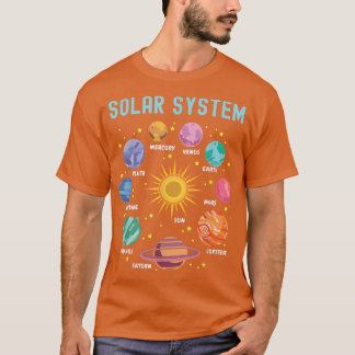 システム太陽の惑星科学宇宙男の子ガールキッズ Tシャツ