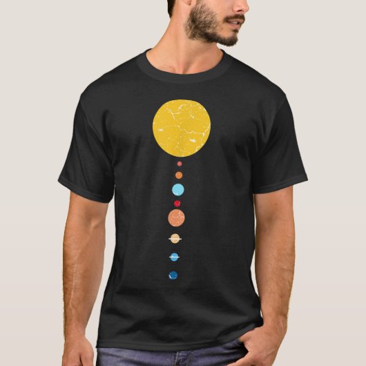 システム太陽の惑星金星地球火星木星サトゥ Tシャツ (正面)