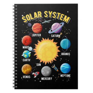 システム太陽の男の子かわいい惑星宇宙飛行士 ノートブック