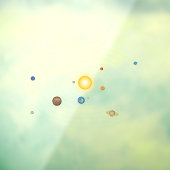 システム太陽の美しい天文学イラストレーション ウィンドウサイン (シート3)