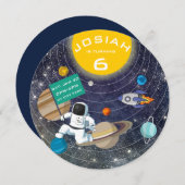 システム太陽の誕生日パーティーへの招待 招待状 (正面/裏面)