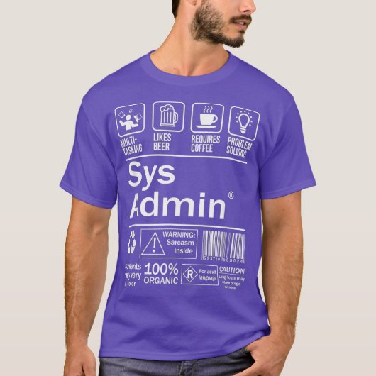 システム管理者製品ラベルUni Linu Tシャツ (正面)