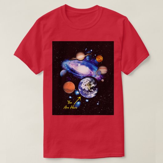 システ太陽のムおもしろいプラネット宇宙ギーク Tシャツ (デザイン正面)