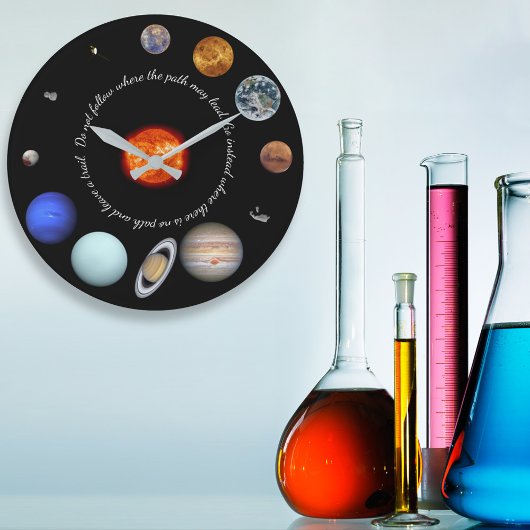 システ太陽のムカスタム引用文または名前 ラージ壁時計