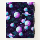 システ太陽のムグロー |コズミックブルーパープルピンク惑星 ノートブック (裏面)