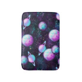 システ太陽のムグロー |コズミックブルーパープルピンク惑星 バスマット (正面縦)