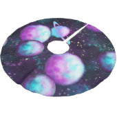 システ太陽のムグロー |コズミックブルーパープルピンク惑星 ブラッシュドポリエステルツリースカート (アングル)