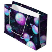 システ太陽のムグロー |コズミックブルーパープルピンク惑星 ラージペーパーバッグ (正面アングル)