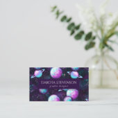 システ太陽のムグロー |コズミックブルーパープルピンク惑星 名刺 (スタンド正面)