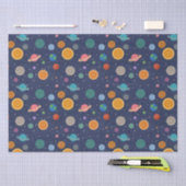 システ太陽のムパターンのラッピング紙 薄葉紙 (クラフト)