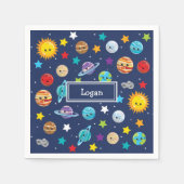 システ太陽のムパターン子供へ誕生日 スタンダードカクテルナプキン (正面)