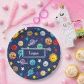 システ太陽のムパターン子供へ誕生日 ペーパープレート (パーティー)