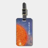 システ太陽のムファイリーサン宇宙ブルー銀河系オレンジ ラゲッジタグ (正面縦)