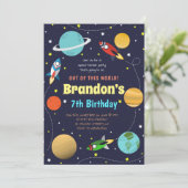 システ太陽のム宇宙をテーマにした誕生日 招待状 (スタンド正面)