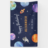 システ太陽のム宇宙誕生日水の色へようこそ 横断幕 (縦)