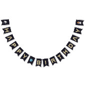 システ太陽のム宇宙飛行士ハッピーバースデータイポグラフィ バンティングフラッグ (全)