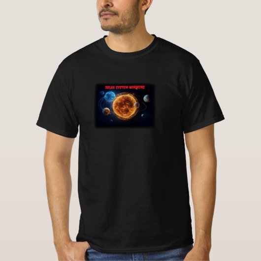 システ太陽のム温暖化 Tシャツ (正面)