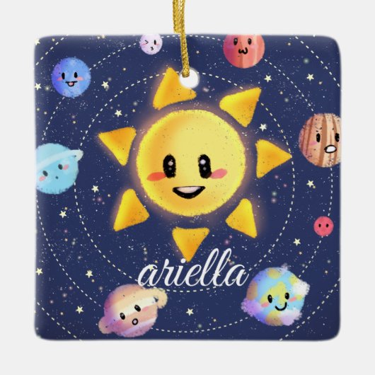 システ太陽のム銀河系惑星 セラミックオーナメント (正面)