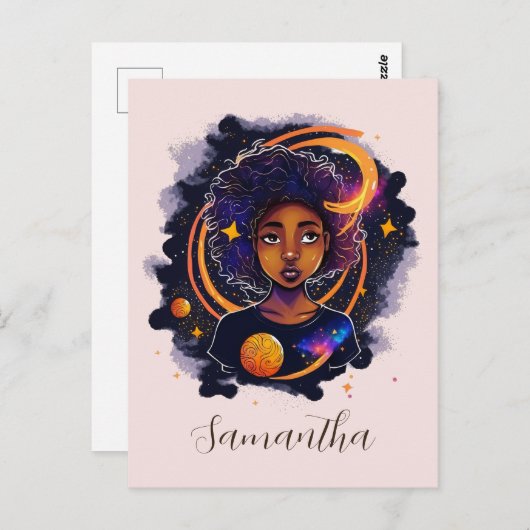 システ太陽のム・アフロウーマン ポストカード (正面/裏面)