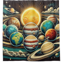 システ太陽のム シャワーカーテン