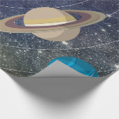 システ太陽のム、宇宙、星 ラッピングペーパー (角)