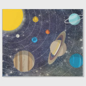 システ太陽のム、宇宙、星 ラッピングペーパー (フラット)